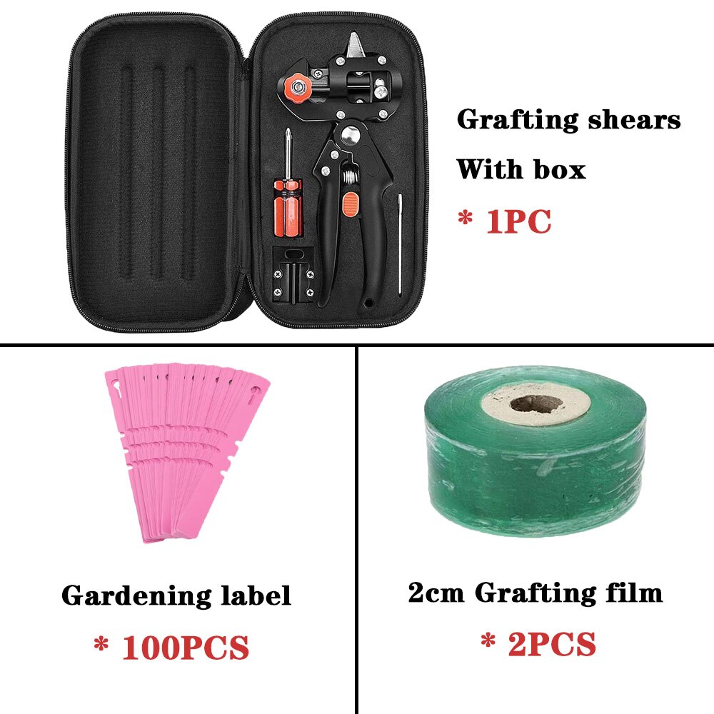 Garden Tools Grafting Pruner Garden Secateurs Sharp Chopper Vaccination Cutting Tree Plant Shears and Graft Film Tape Kits: Grafting kit C