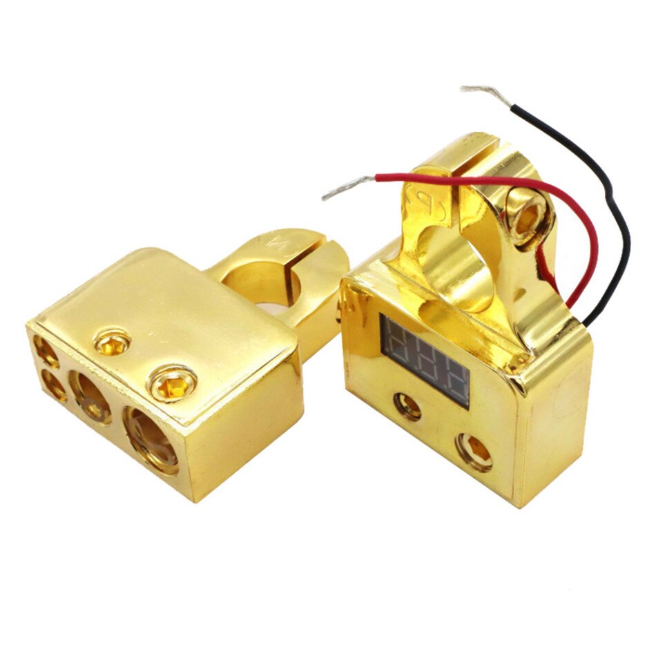 Car Battery Terminal Positive /negative Car Battery Connector Battery Caps Terminal Connector Battery Post Clamp Gold-plated