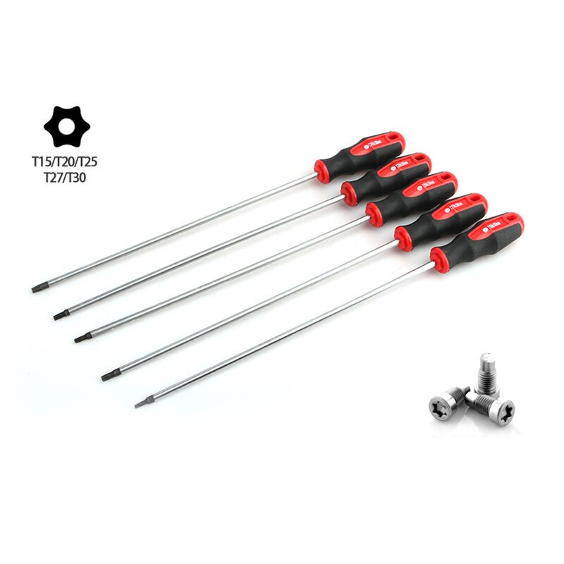 Destornillador Torx Extra largo de 400mm con orificio S2 acero T15 T20 T25 T27 T30, 1 unidad, herramientas manuales de reparación para el hogar