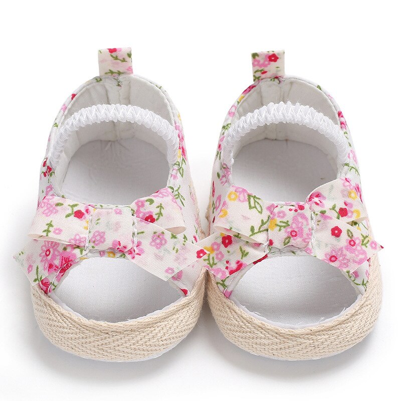 Sandales à fleurs pour bébés filles de 0 à 2 ans, chaussures de berceau d'été, Style