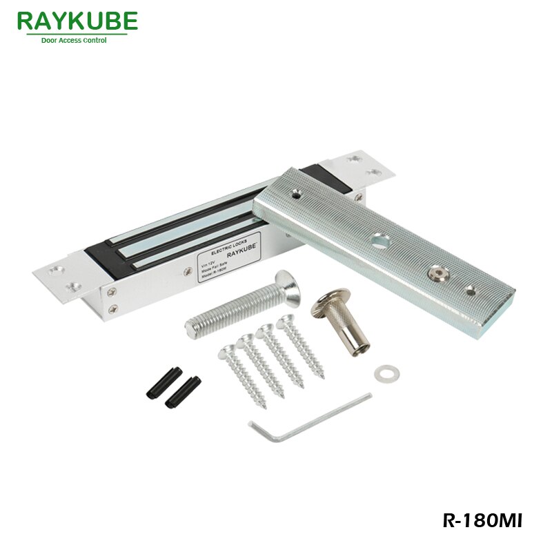 RAYKUBE 180KG(350Lbs) Magnetic Lock With Mortise Mount For Dooe Access Control System Electric Lock R-180MI
