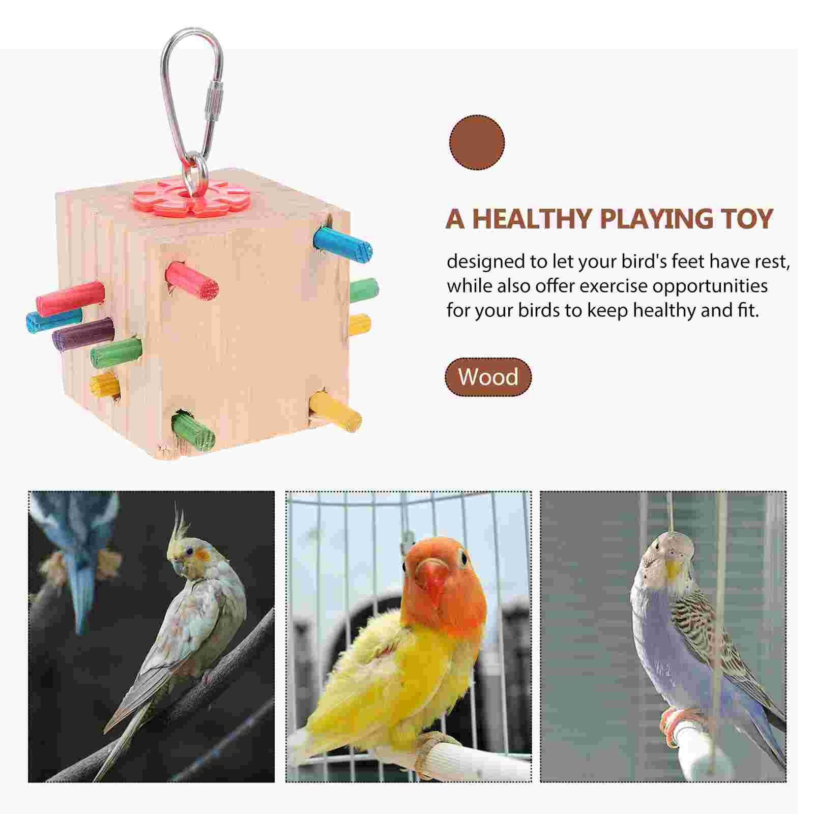 1pc vögel kauen papageien an holzklötzen, spielzeug für vogelbackenzähne