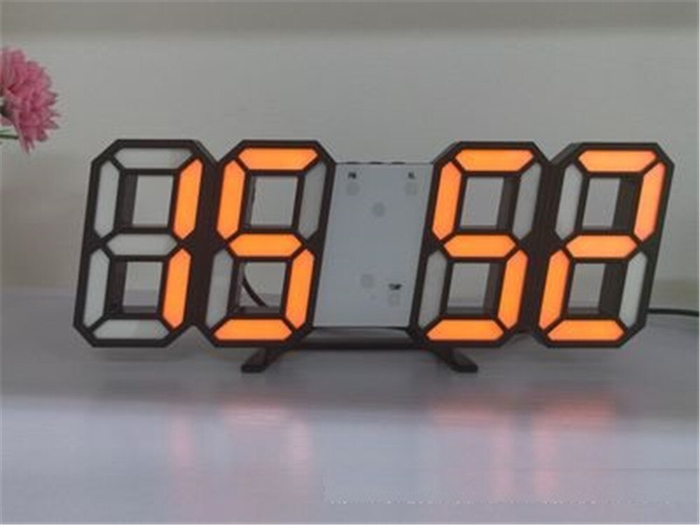 3D Led Digital Uhren Alarm Desktop Multifunktions Kalender Elektronische Tisch Uhr Schreibtisch Uhr Wand Büro Wohnzimmer Wohnkultur: Black 005