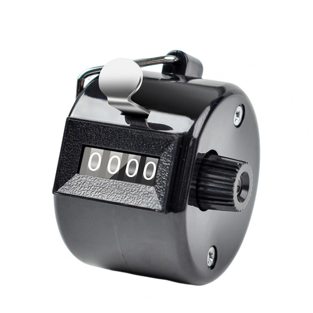 Metal Hand Tally Counter Clicker with 4 Digit Display No Battery Required Portable Mechanical Clicker Counter Sports Supply 만보기: black