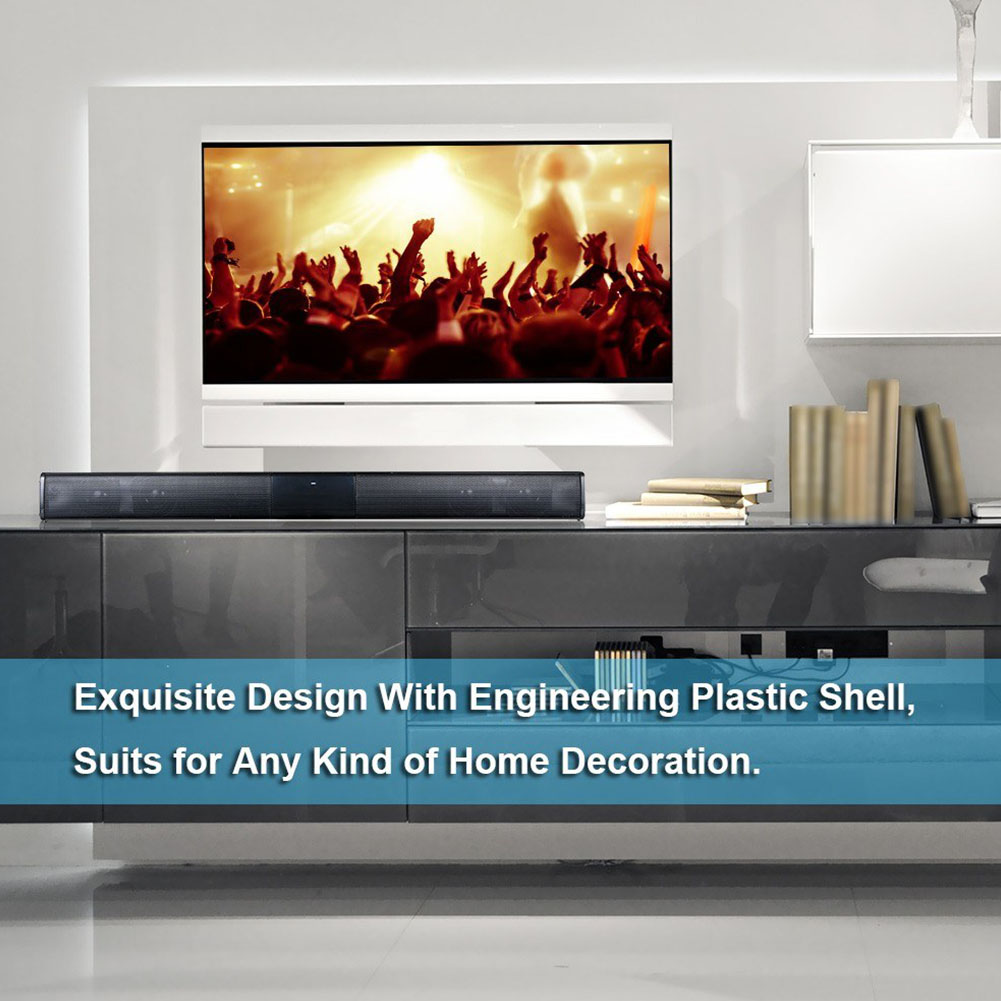 Bluetooth 4.0 Wireless 20W Sound Bar Stereo Hifi Soundbar Home Theater Surround Sound System Slim TV Speaker TF FM AUX Radio