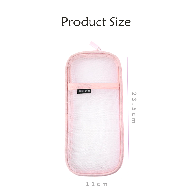 Kawaii Etui Doorzichtige Nylon Pen Etui Organizer Cartoon Potlood Doos Voor Meisjes Schattige Koreaanse Briefpapier Schoolbenodigdheden