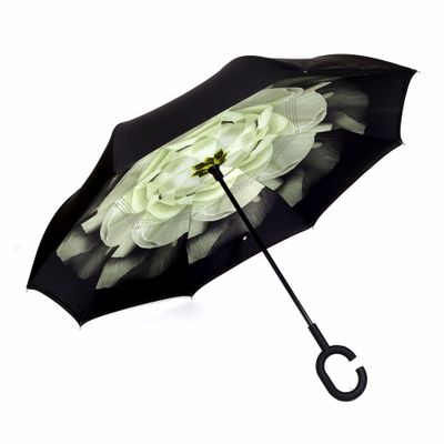 Reverse Umbrellas Folding Double Layer Inverted C Hand Holder Stand Sun Rain Windproof Rolling Over Umbrella For Women: pic12