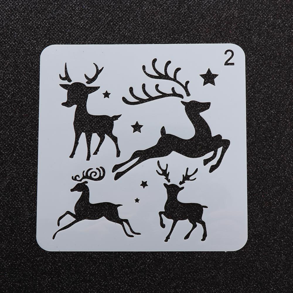 Plantillas huecas de Navidad para pintura de pared, álbum de sellos para estampado de álbum, tarjeta de papel en relieve decorativa, plantilla de flores