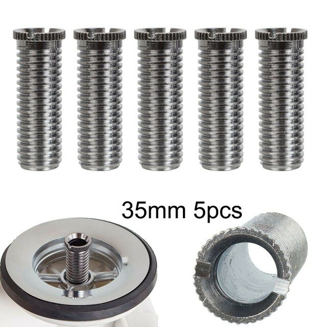 1/2/5 stk 35/45mm køkkenvask i rustfrit stål kurv si skruer affald  m12 gevind skrueforbindelse køkken tilbehør del: 5pc 35 mm
