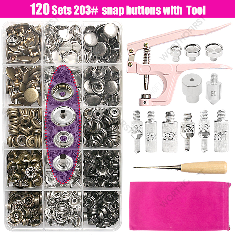 Botón a presión de acero inoxidable 503 # Sujetadores Botones Alicates Perforadora Molde Accesorios de costura para ropa Chaqueta Artesanía de cuero: Latón