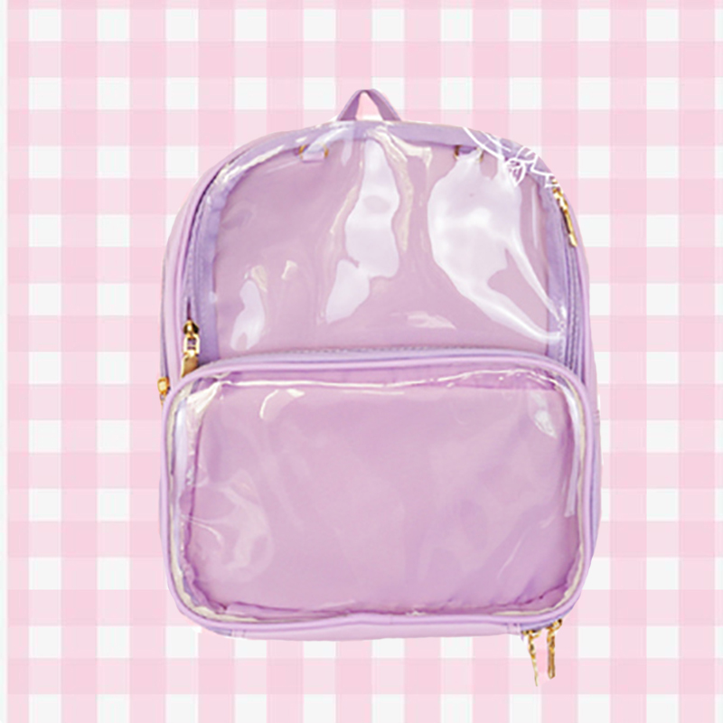 ita Bag Women Kawaii Clear Backpack 7 colors Ladies Transparent Backpack Teenage Girls Lovely Lolita bag Itabag H224: purple