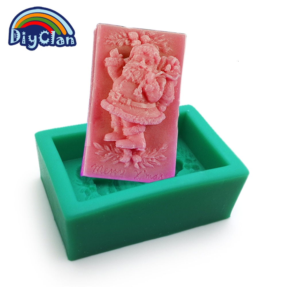Kerstman siliconen zeepmal voor taart chocolade kaarsvorm kerst handgemaakte zeepmal  s0155sd
