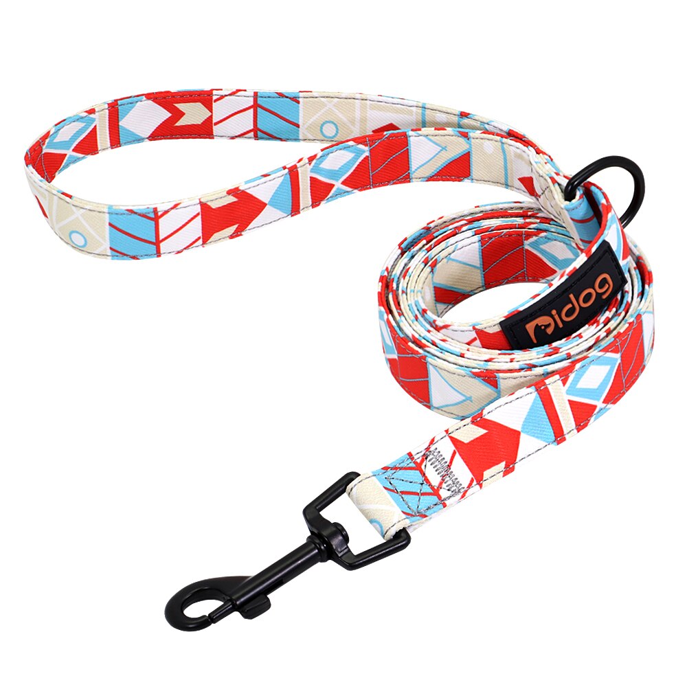 Laisse en Nylon pour chien, 150cm, imprimé coloré, corde de plomb, ceinture pour animaux domestiques, entraînement à la marche, carlin, bouledogue français: 103 WHITE