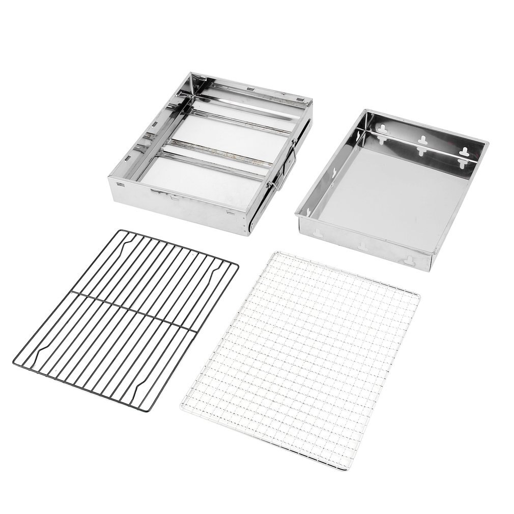 Portable Camping Barrel BBQ High Grade Stainless Steel Burn Barrel White Steel Camping Furnace CA-05A