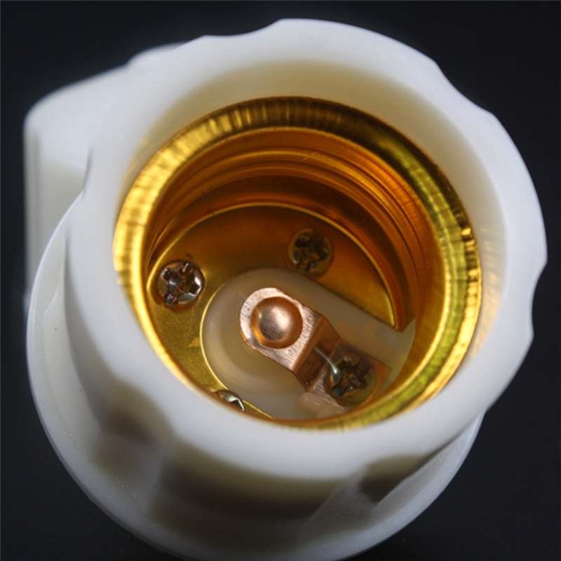 E27 6A Round Plastic Base Screw Light Socket Bulb Adapter Lamp Holder AC250V for Bulbs or Lights Candelabra Sockets Conversion