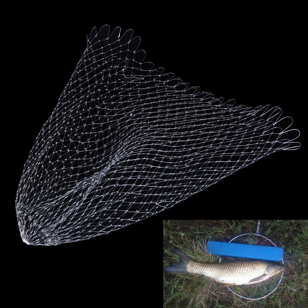 Depth Folding Dip Net for fishing Nylon Fishing Nets fishing tackle Collapsible Rhombus Mesh Hole 40/50/60/70cm Diameter