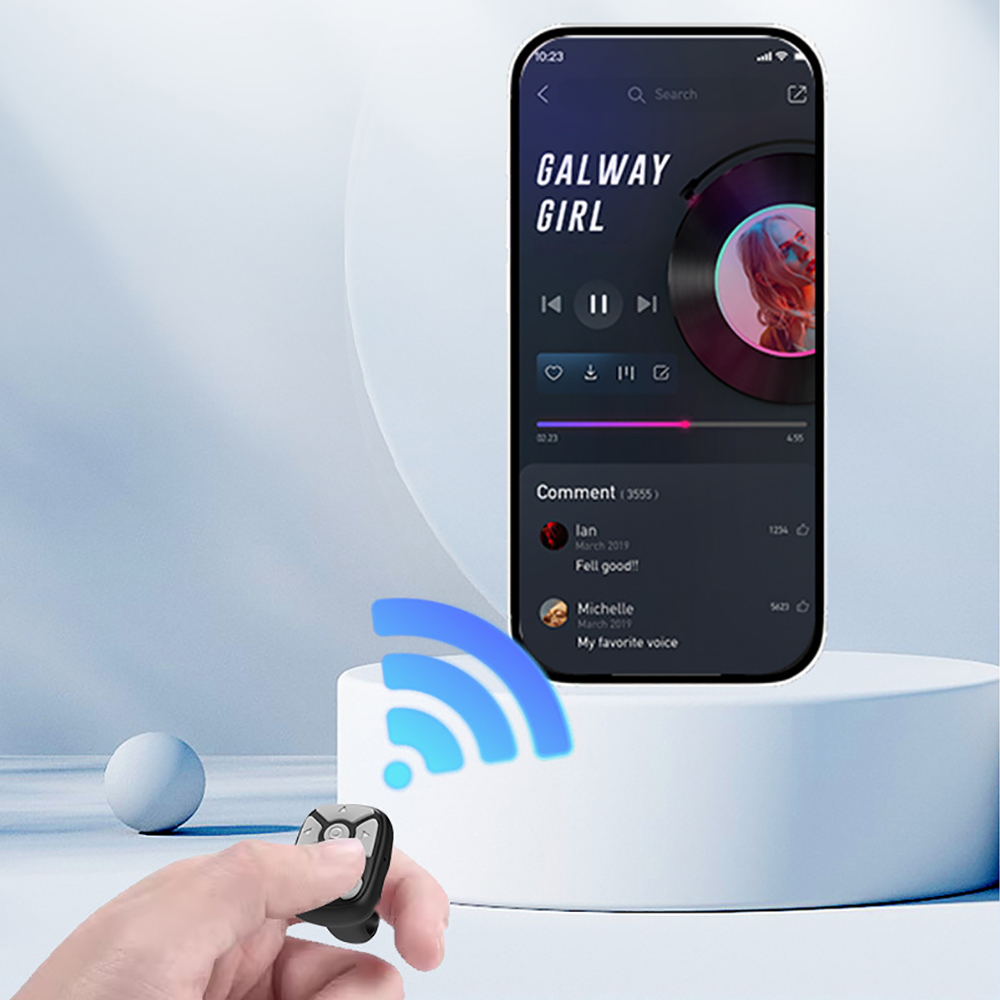 Anneau de télécommande sans fil compatible Bluetooth, pour téléphone portable iPhone, contrôleur de bâton de Selfie pour le tournage de Page Tiktok