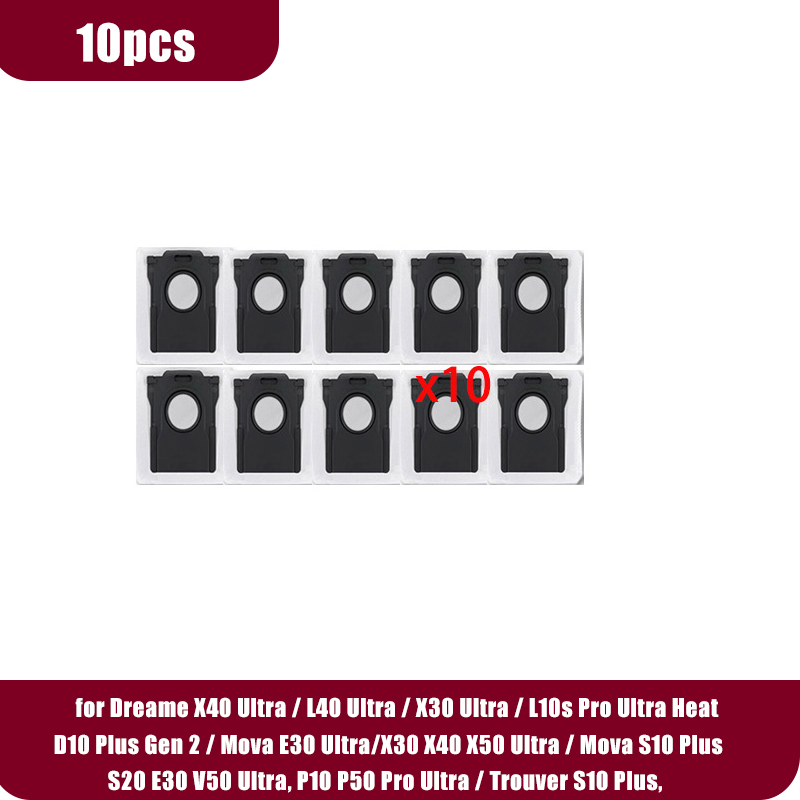 Dust Bag Fit For Dreame X30 X40 X50 Ultra / Mova S10 Plus, S20 E30 V50 Ultra, P10 P50 Pro Ultra / Trouver S10 Plus, E30 Ultra: Dark Grey