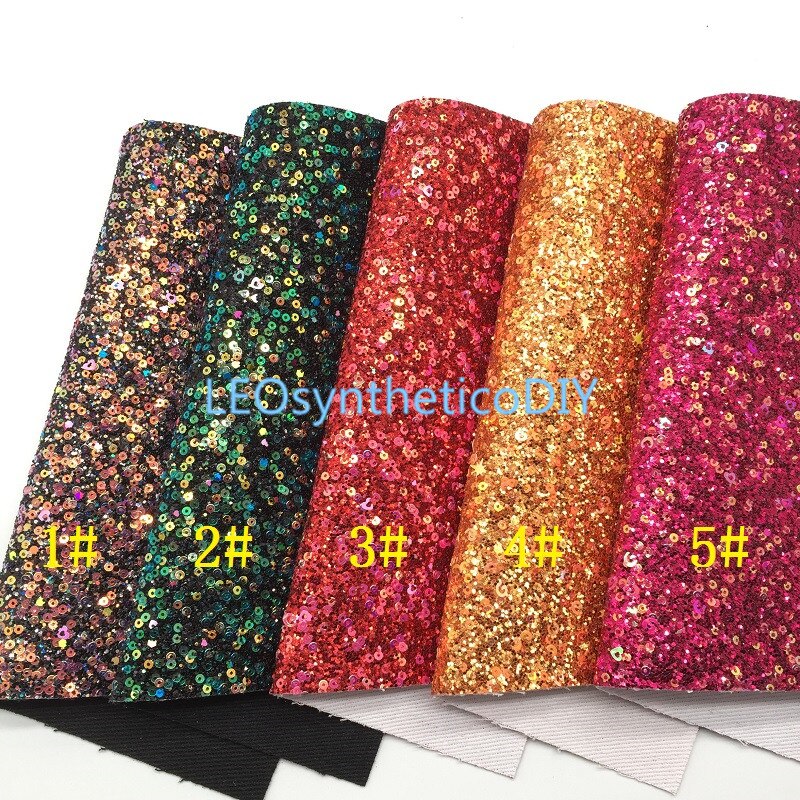 Tissu à paillettes 21x29cm, cuir épais à paillettes pour faire des nœuds, 1 pièce, 4S10