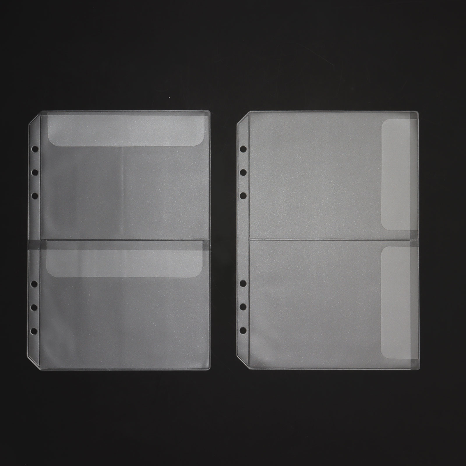 10PCS Plastic A5 Ring Binder Inserts Refill Pocket 6 ring Binder A5 A6 Sleeves Binder Pocket with Zipper