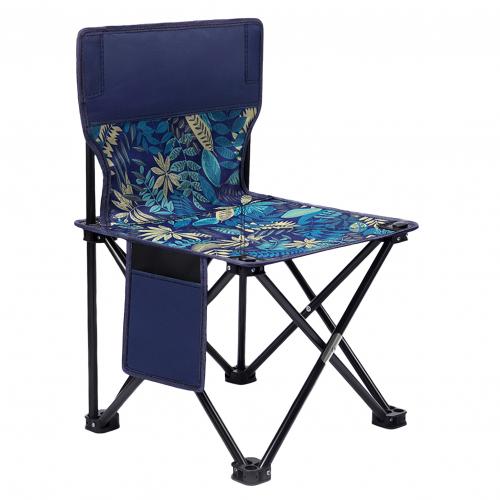 Silla plegable portátil para pesca, taburete para pintar bocetos al aire libre, para Camping, pesca, viaje, con bolsillo lateral, respaldo retráctil: Tree Leaf