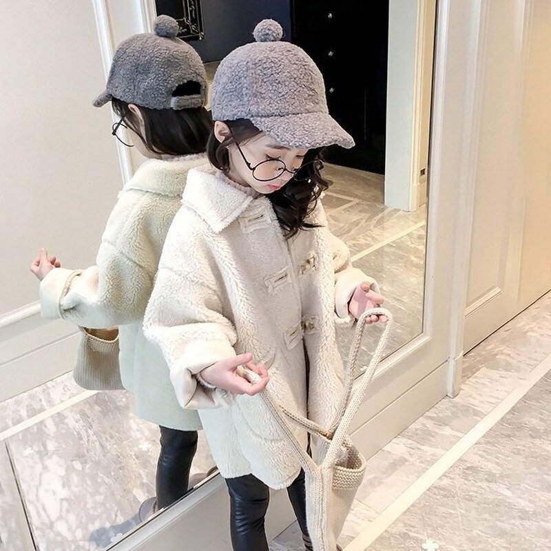 Meisjes Winter Herfst Wollen Jas En Najaar Kinderen Lange Sectie Kinderkleding Mode Casual Winter Jas