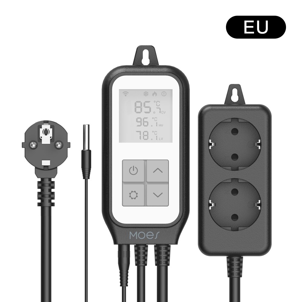 WiFi Digital Temperature Thermostat Outlet Plug Heating Cooling Mode Carboy Aquarium Home Brewing Tuya Smart Life App Control: EU Plug
