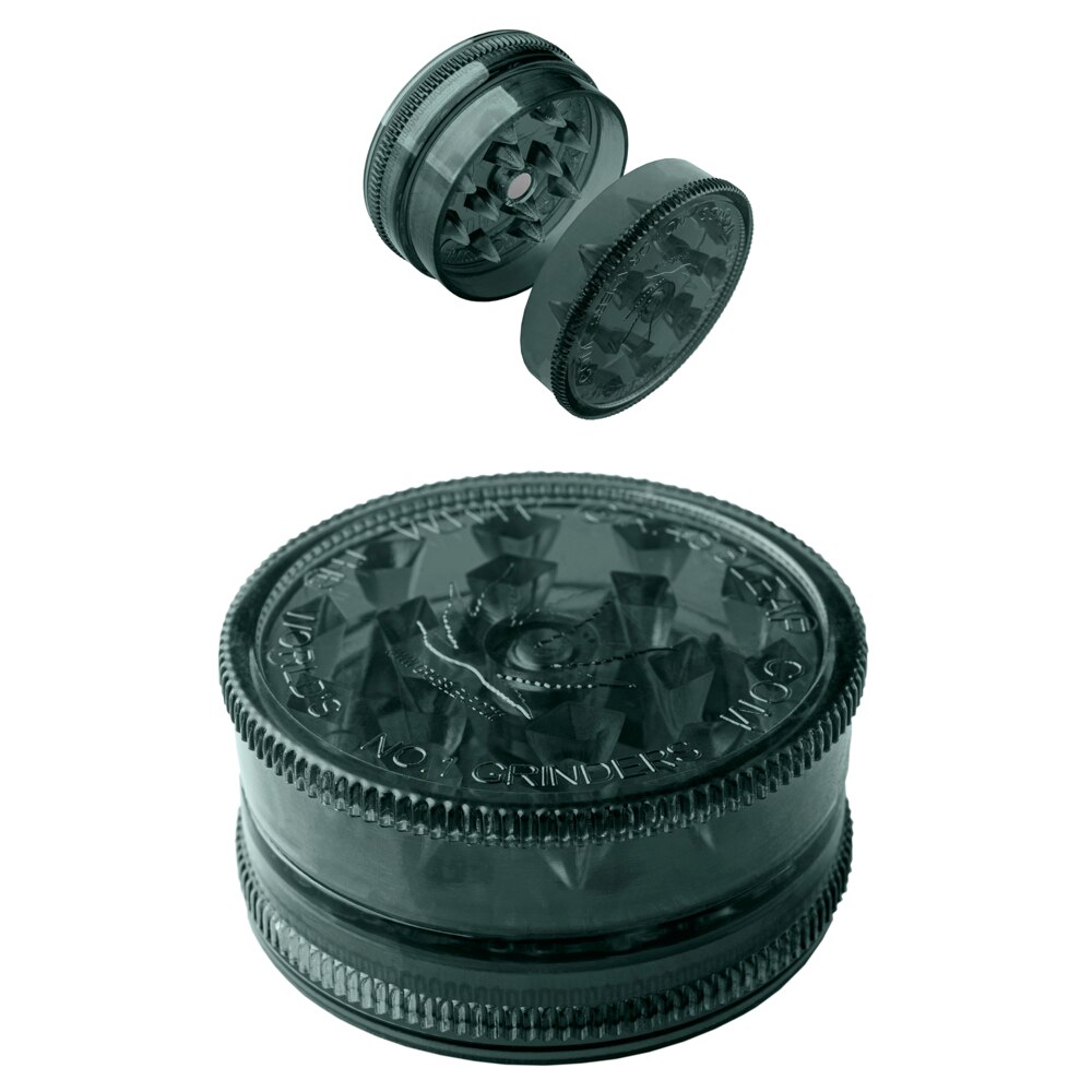 Hibron Grinder 2 Piezas. Molinillo de Hierbas. Grabado Hoja de marihuana.: 1901955-negra