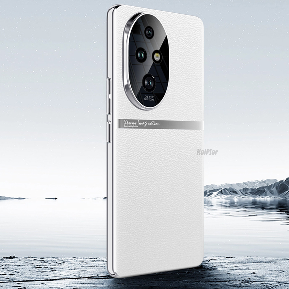 Originele Case Voor HONOR 200 Pro Luxe lederen Harde Schokbestendige Cover Voor HONOR 200 PRO Lens Bescherming Plating Skin Coque: Rood