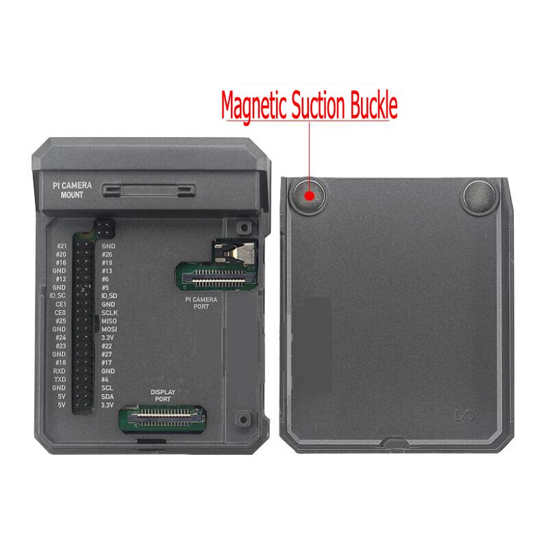 Raspberry Pi 4 model B aluminum alloy case slider magnetic suction case , for Raspberry pi 4B