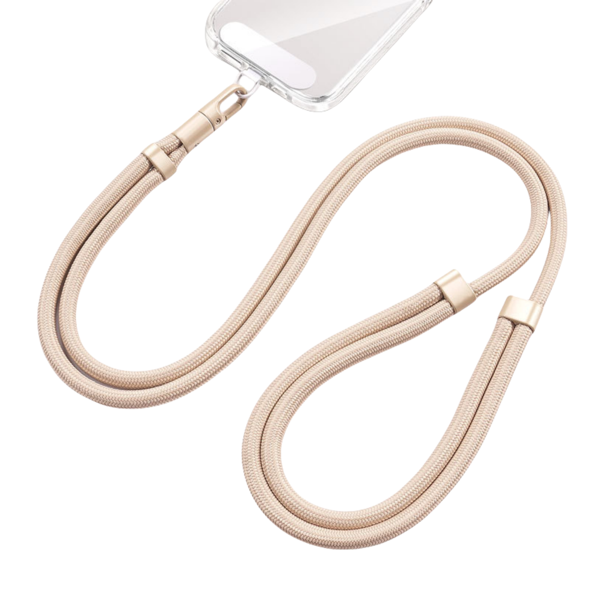 Universelles Telefon-Lanyard mit Clip, verbessert, Anti 360° ° Drehbarer, verstellbarer Hals-/Umhängegurt für alle Handyhüllen: Champagnergold