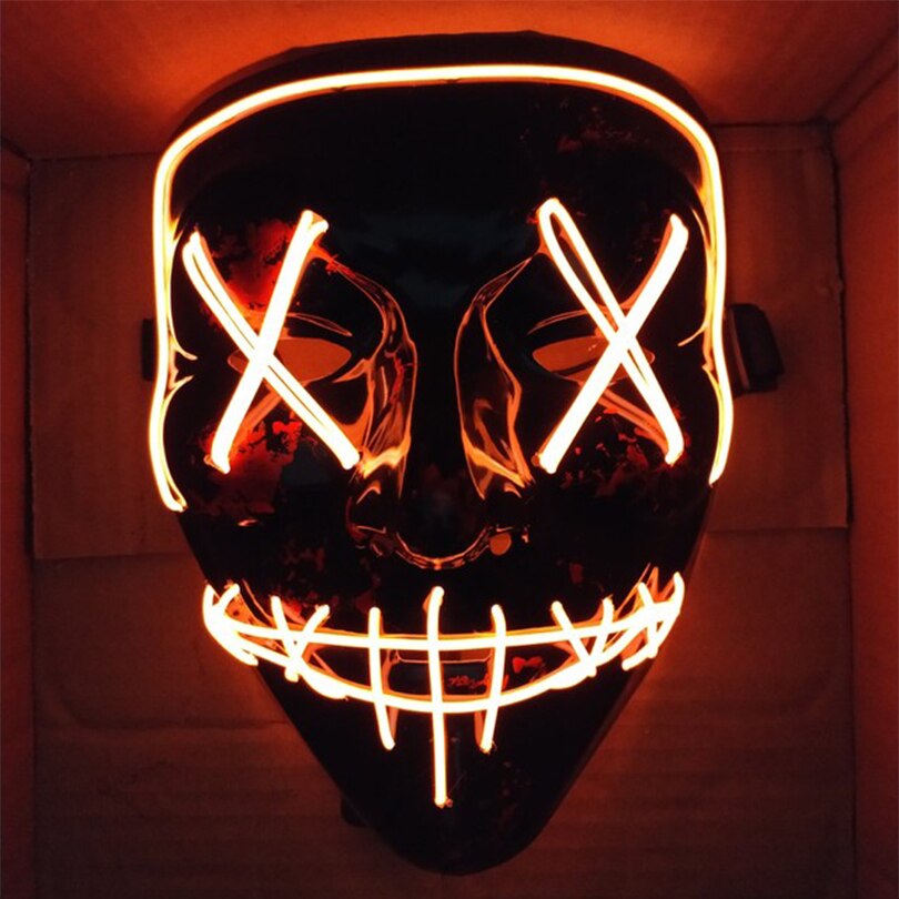 Masque brillant barre de bal Halloween fête EVA masque fente bouche danse étape lumière froide masque drôle masque la nuit
