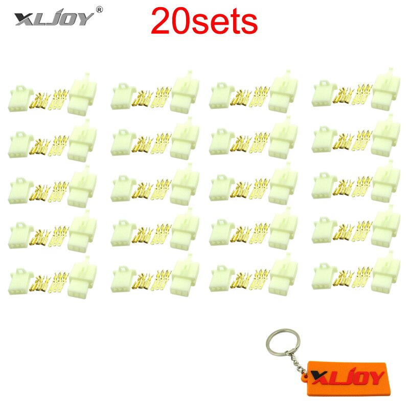 XLJOY 3 Pins Electrical Wire Connector Terminal Harness Plug Socket For Pit Dirt Pocket Mini Bike Go Kart ATV Scooter Motorcycle: 20sets