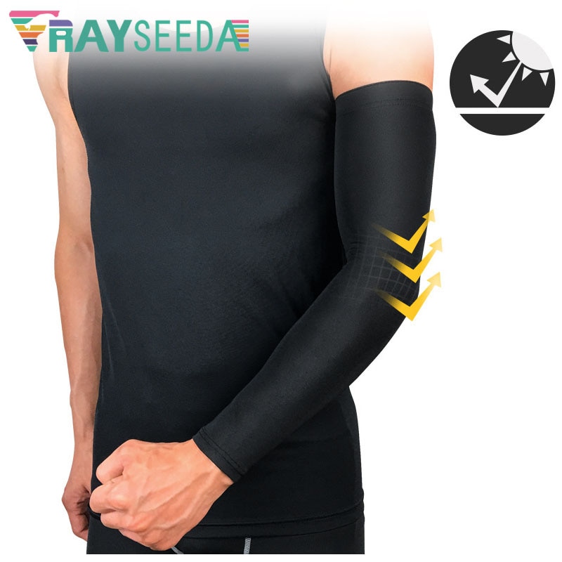 Rayseeda High Elastic Basketball Sports Arm Warmers Anti-Slip Breathable Silicone Running Arm Sleeves Volleyball Arms Protection