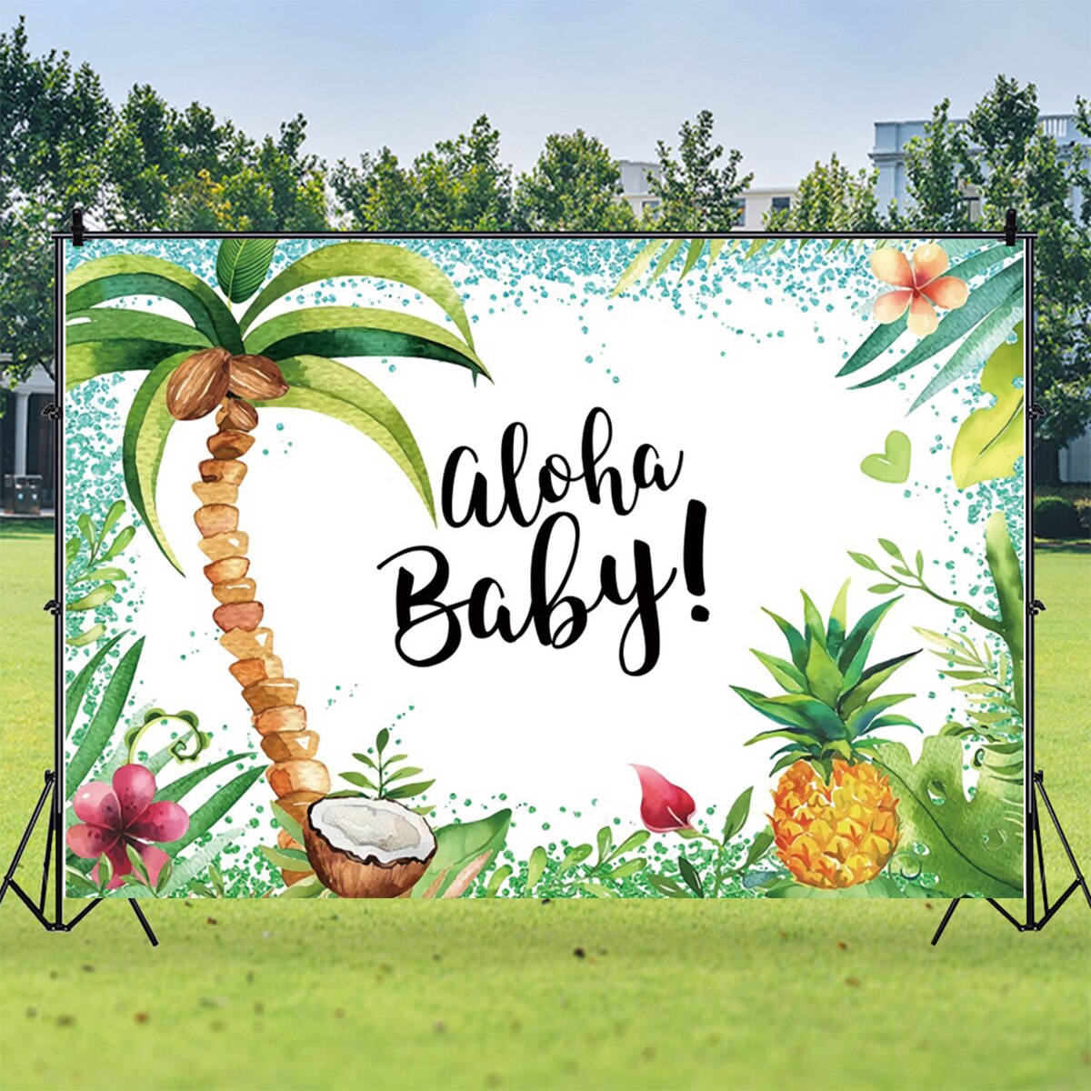 Summer Tropical Flower Aloha Hawaii Seaside Beach Sea Party Birthday Backdrop Photography Background Photographic Backdrops