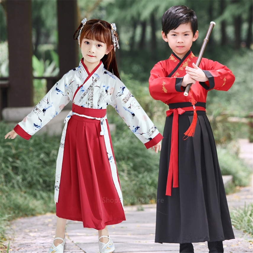 Traditional Costumes Kids Japanese Style Kimono Girls Boys Clothing Yukata Samurai Costume Crane Haori Robe Party Ancient