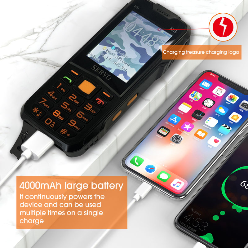 SERVO H9 2,8 "Telefon tisch lampe Fan Bluetooth Taschenlampe GPRS FM Radio 4000mAh Energie Bank geschwindigkeit zifferblatt praktisch Dual Sim MP3/4