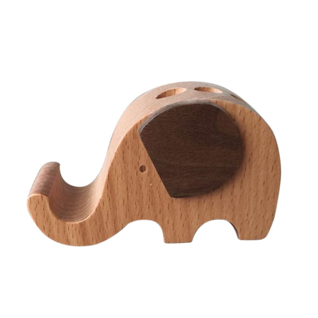 Massief Houten Dier Mobiele Telefoon Houder Auto Thuis Mount Cradle Desk Stand Voor Mobiele Mobiele Telefoon Laptop, schakelaar/Herten/Hond/Jongen/Olifant: d