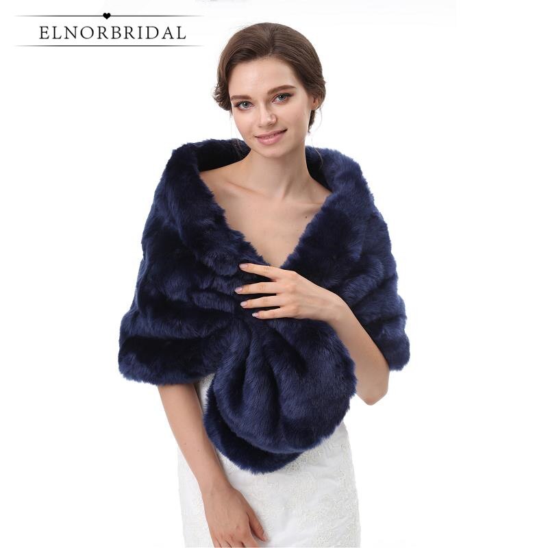 Navy Winter Vrouwen Bolero Elegante Trouwjurk Jas Wraps Bridal Jacket: Default Title