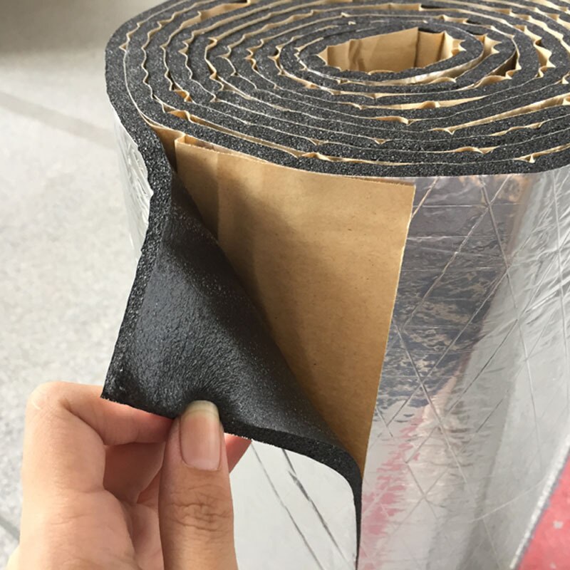 50*200cm aluminiumsfolie lyddempende isolasjon matte støy varmeskjold isolasjon bildempende skum bomull lyd 3/5/7/10mm