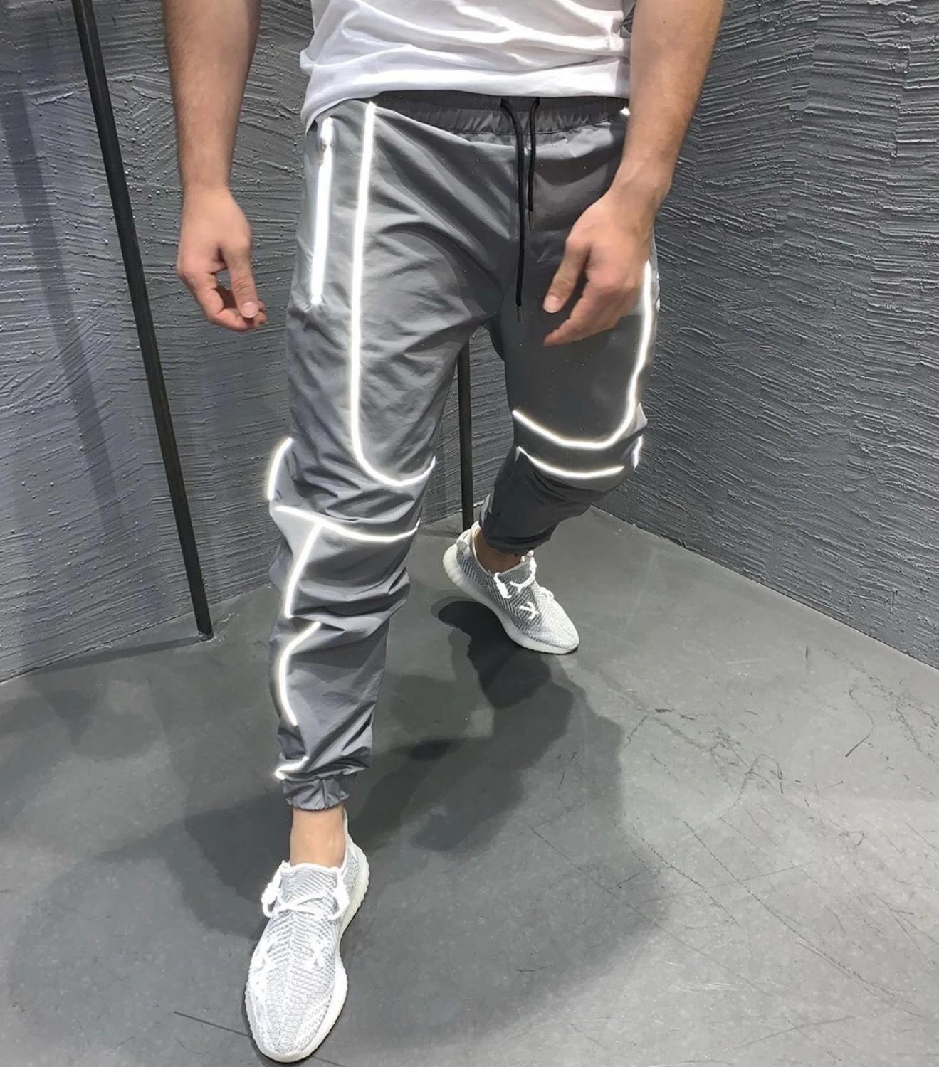 Neue herren draussen Sport hosen nacht lauf reflektierende kleine fuß Trend hosen Fitness Sport Basketball hosen