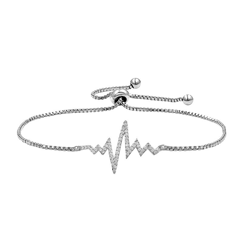 WEIMANJINGDIAN nouveauté vague électrique zircon cubique Bracelet Bolo en plaqué or/argent: Platiné