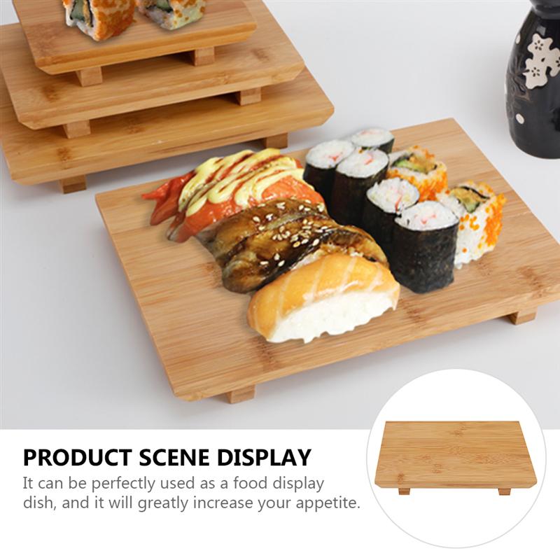 Japanese Bamboo Sushi Board Rectangular Sushi Platform Cooking Sashimi Tray Food Serving Plate Kitchen Cuisine Tableware