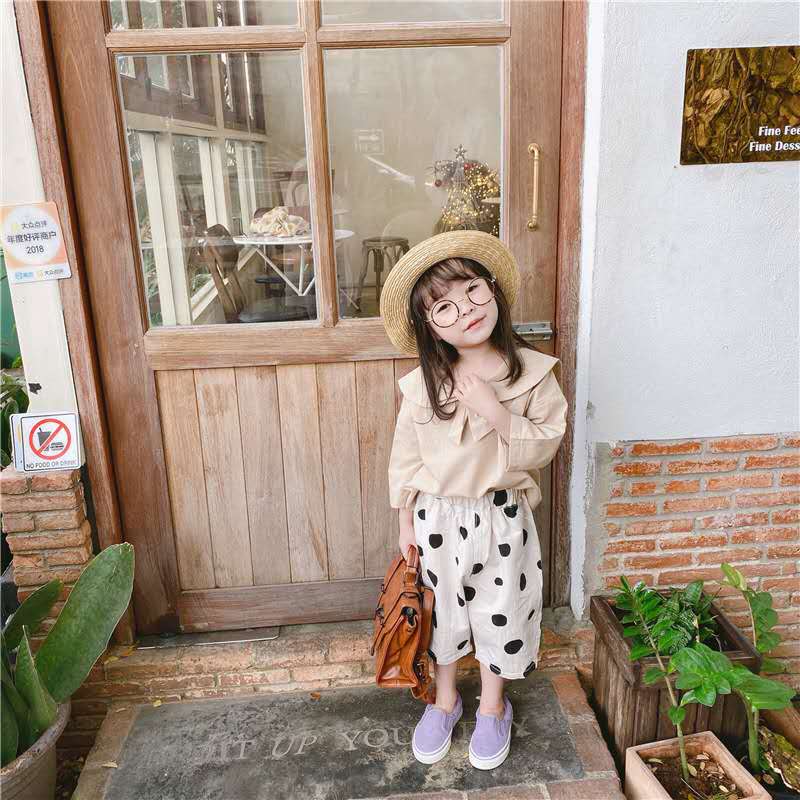 2020 vestiti di estate dei bambini nuovi prodotti ragazze Coreano estate del puntino di polka pantaloni dei bambini dei pantaloni a cinque punte zanzara pantaloni