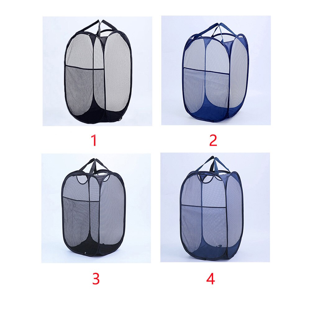 Steel Wire Washing Clothes Hamper Large Capacity Portable Laundry Basket Bin Foldable Organizer Bag Storage Mesh Home