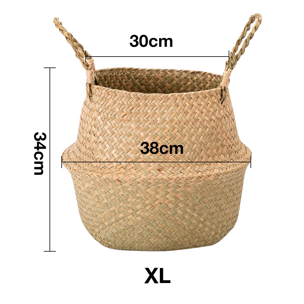 Wicker Storages Basket Flower Baskets Laundry Storage Decorative Basket Rattan Flower Pot Garden Planters Household Organizer: XL