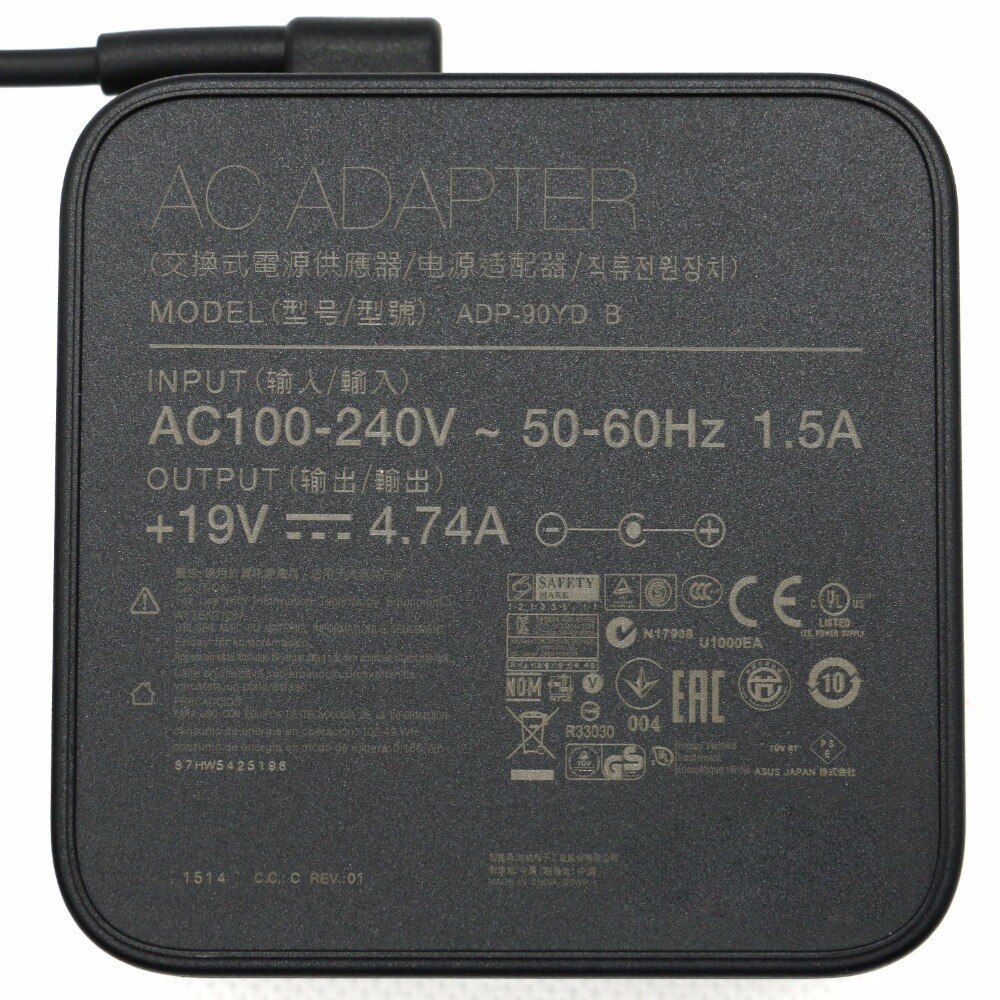 Original 19V 4.74A 90W ADP-90YD B ADP-90CD DB EXA1202YH PA-1900-34 adaptateur secteur pour ordinateur portable Asus K53 K53B K53BY K53E