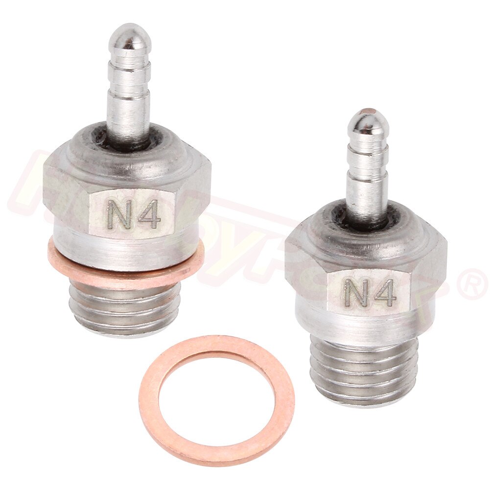 Bujía incandescente N3 N4 para coche de control remoto, partes de motor Nitro HSP 70117, para coche de radiocontrol, Redcat, Himoto, Traxxas, Hpi OS, 2 uds.