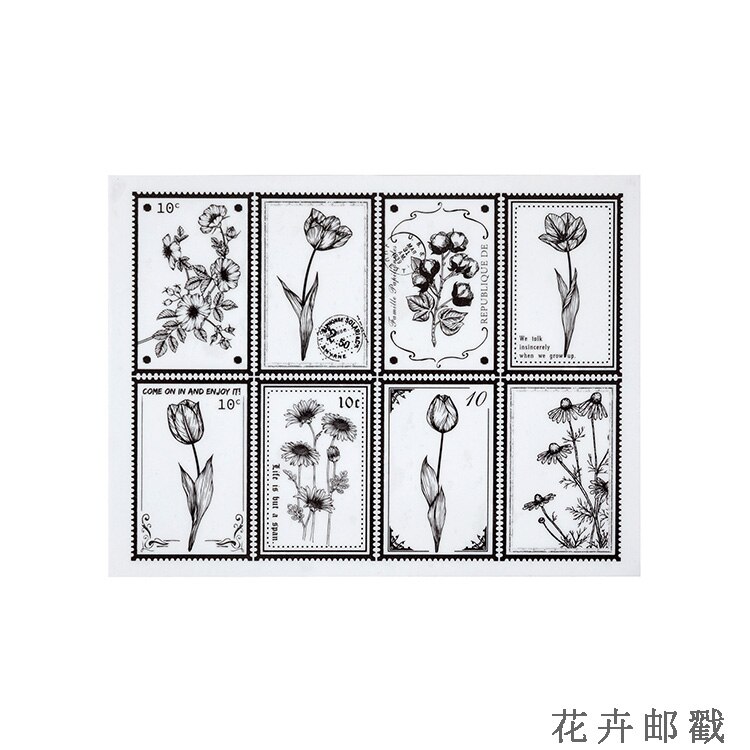Retro Plants Leaves Flower Butterfly Decoration stamp rubber stamps for scrapbooking stationery DIY craft standard stamp: 7