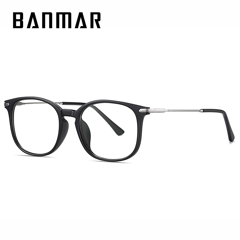 Banmar fotochromatische anti-blauw licht bril heren vierkante metalen leesbril montuur merk computer gaming bril dames uv: C2 zandzwart